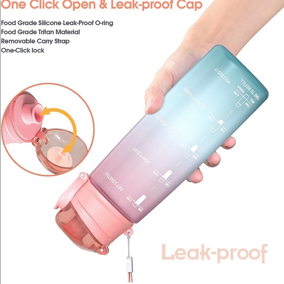 Y&3 32oz Motivational Fitness Sports Water Bottle, BPA Free Tritan Plastic - Picture 10 of 16